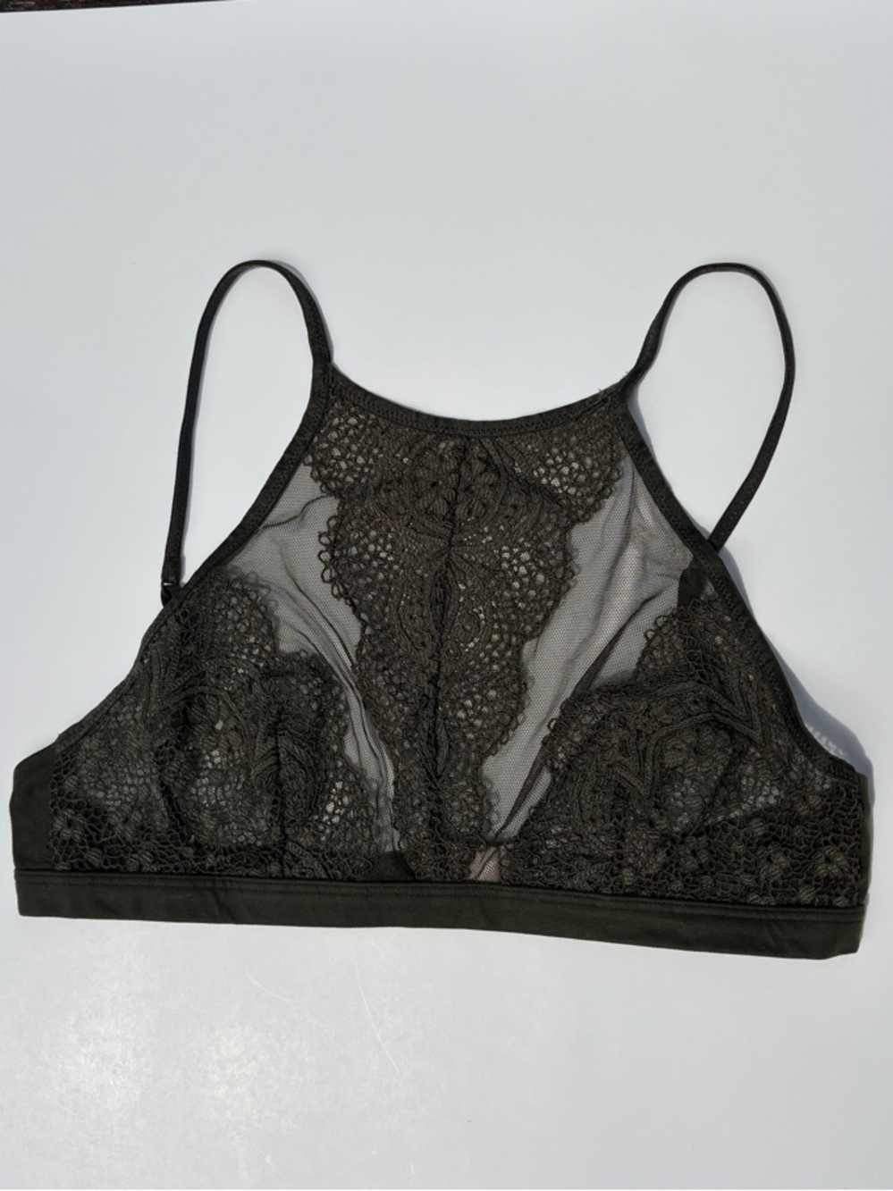Victoria's Secret olive green Sheer Lace Bralette